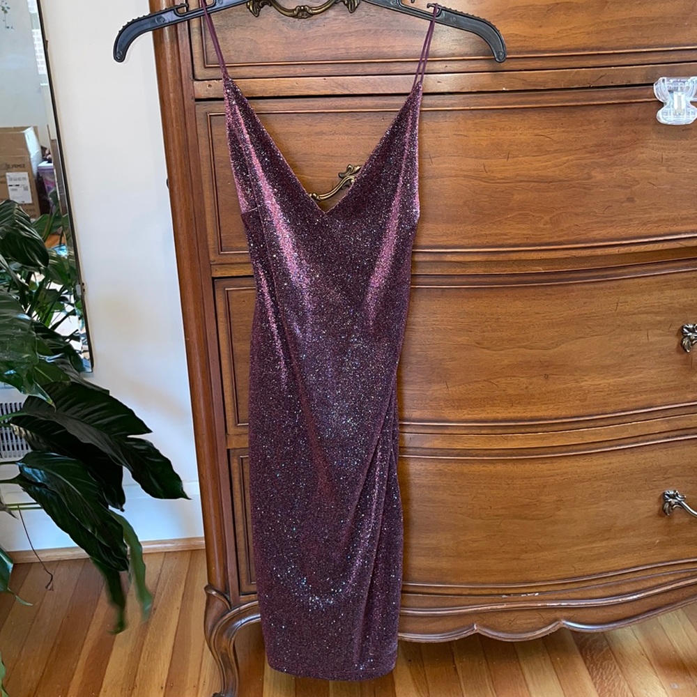 Purple sparkly mini dress